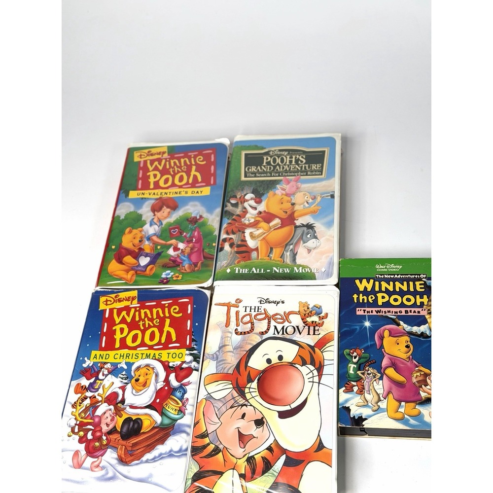 Disney Winnie the Pooh Lot Of 5 VHS Christmas Tigger  The Movie Un-Valentine's